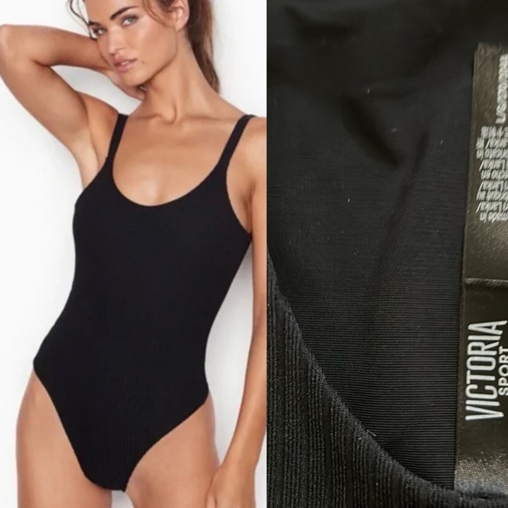 Victoria Sport black ribbed bodysuit